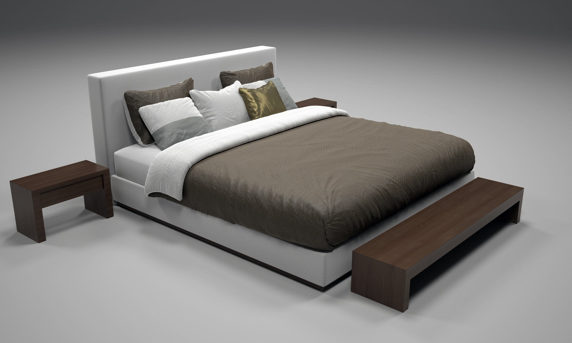 Realistic Bed Model with Materials 2 by numetal 3DOcean